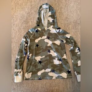 BKE Kids Green Camouflage Hoodie with Stars
